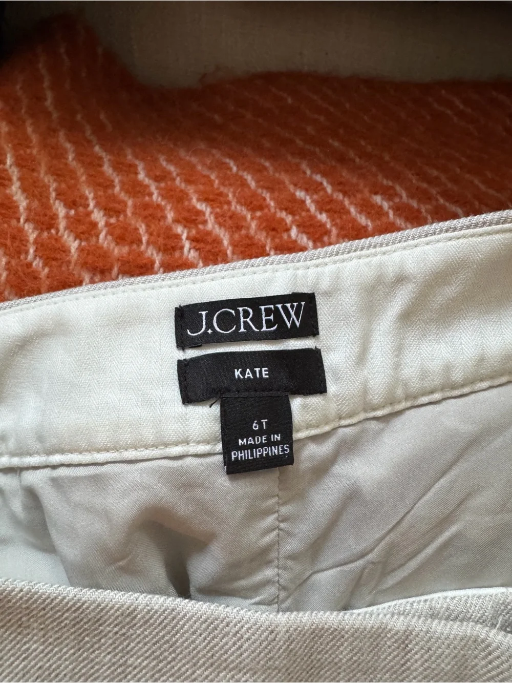 J. Crew Cream Straight-Leg Dress Trousers